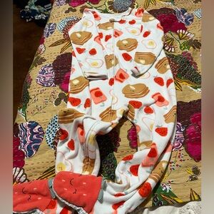 Carter’s One Piece pajamas with feet in a fun breakfast foods print. 4T